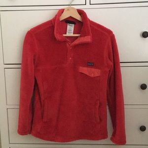 Red Patagonia fuzzy Synchilla